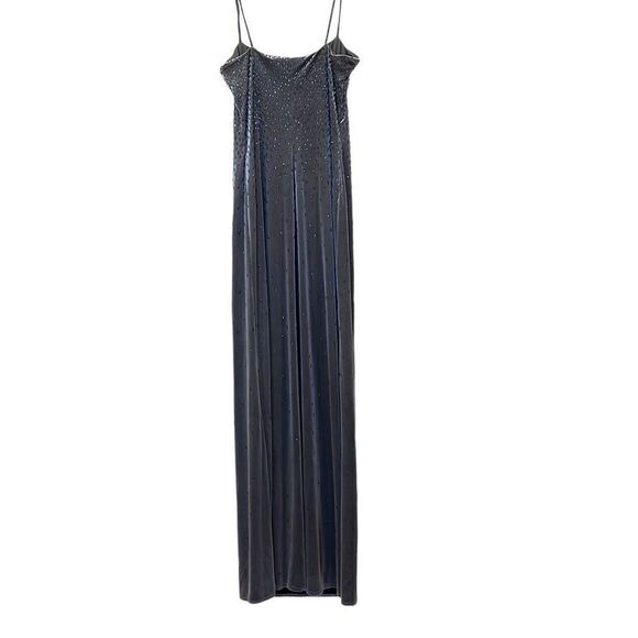 Evening Cocktail Party Y2K Velvet Gray Glitter Dress Sz.10 Shelli Segal NWT - Picture 2 of 6